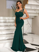 Load image into Gallery viewer, Womens Formal Dress-Rhinestone One-Shoulder Formal Dress | Dresses
