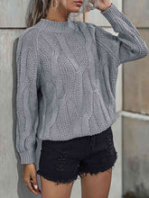 Load image into Gallery viewer, Womens Sweater-Rib-Knit Mock Neck Sweater
