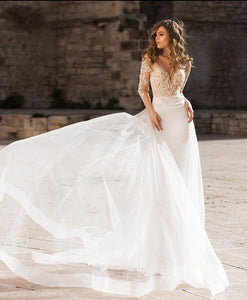 Lace Beach Wedding Dress-Detachable Train | Wedding Dresses