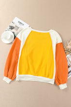 Load image into Gallery viewer, Womens Sweatshirt-Round Neck Dropped Shoulder Color Block Sweatshirt | Top
