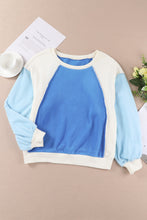 Load image into Gallery viewer, Womens Sweatshirt-Round Neck Dropped Shoulder Color Block Sweatshirt | Top
