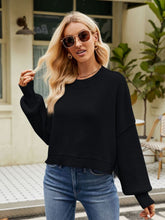 Load image into Gallery viewer, Womens Sweater-Round Neck Dropped Shoulder Sweater
