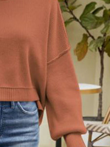 Womens Sweater-Round Neck Dropped Shoulder Sweater