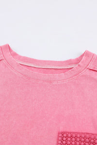 Womens Blouse-Round Neck Dropped Shoulder Top with Pocket | Tops/Blouses & Shirts