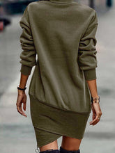 Load image into Gallery viewer, Womens Mini Dress-Round Neck Long Sleeve Mini Dress
