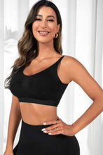 Load image into Gallery viewer, Womens Activewear-Scoop Neck Cropped Active Bra | Activewear/Activewear Sets
