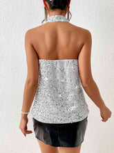 Load image into Gallery viewer, Womens Blouse-Party Sequin Halter Neck Tank | Tops/Blouses &amp; Shirts
