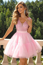 Load image into Gallery viewer, Womens Dress-Pink Sequin Sleeveless Mesh Dress | Dresses
