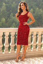 Load image into Gallery viewer, Womens Dress-Sequin Sleeveless Slit Dress | Dresses
