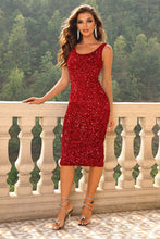 Load image into Gallery viewer, Womens Dress-Sequin Sleeveless Slit Dress | Dresses
