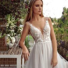 Load image into Gallery viewer, Beach Wedding Dress-Lace Bridal Gown-V Neck | Wedding Dresses
