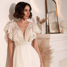 Load image into Gallery viewer, Sexy V Neck Lace Vintage Wedding Dress Broke Girl Philanthropy
