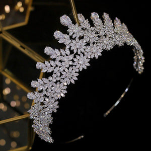 Shiny Bridal Jewelry Tiaras, Large Cubic Zirconia Water Drop Crown Crystal Headband Headband Crown, Wedding Hair Accessory Broke Girl Philanthropy