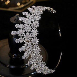 Shiny Bridal Jewelry Tiaras, Large Cubic Zirconia Water Drop Crown Crystal Headband Headband Crown, Wedding Hair Accessory Broke Girl Philanthropy