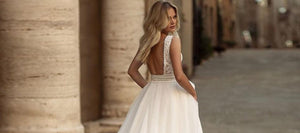 Bohemian Wedding Dress-Simple A-line Lace Beach Wedding Dress | Wedding Dresses