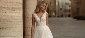 Bohemian Wedding Dress-Simple A-line Lace Beach Wedding Dress | Wedding Dresses