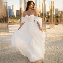 Load image into Gallery viewer, Simple Sweetheart Tulle A-Line Beach Wedding Dress Broke Girl Philanthropy
