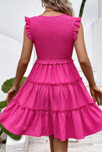 Load image into Gallery viewer, Womens Dress-Smocked Frill Trim Deep V Dress
