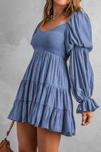 Load image into Gallery viewer, Womens Mini Dress-Smocked Off-Shoulder Tiered Mini Dress | Dress

