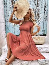 Load image into Gallery viewer, Womens Dress-Smocked Round Neck Tiered Dress
