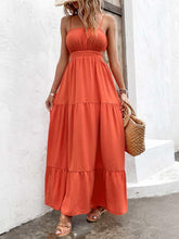 Load image into Gallery viewer, Womens Dress-Spaghetti Strap Cutout Tie Back Maxi Dress | Dress
