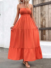 Load image into Gallery viewer, Womens Dress-Spaghetti Strap Cutout Tie Back Maxi Dress | Dress
