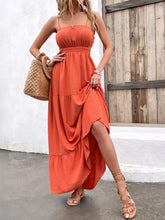 Load image into Gallery viewer, Womens Dress-Spaghetti Strap Cutout Tie Back Maxi Dress | Dress
