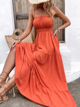 Load image into Gallery viewer, Womens Dress-Spaghetti Strap Cutout Tie Back Maxi Dress | Dress
