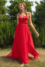 Load image into Gallery viewer, Womens Formal Dress-Spaghetti Strap Sweetheart Neck Split Dress | Dresses
