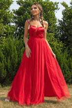 Load image into Gallery viewer, Womens Formal Dress-Spaghetti Strap Sweetheart Neck Split Dress | Dresses
