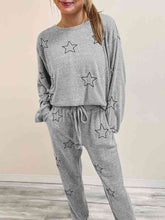 Load image into Gallery viewer, Womens Pants Set-Star Print Long Sleeve Top and Pants Lounge Set
