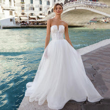 Load image into Gallery viewer, A Line Wedding Dress-Strapless Beach Wedding Dress | Wedding Dresses
