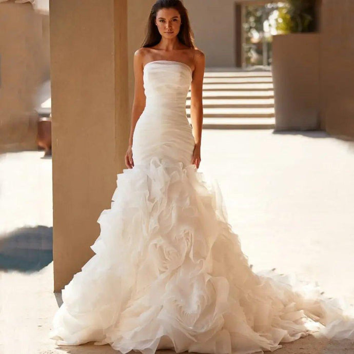 Mermaid Wedding Dress-Strapless Beach Wedding Gown | Wedding Dresses