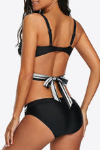 Load image into Gallery viewer, Women Swimsuit-Striped Crisscross Tie-Back Bikini Set | swimsuit
