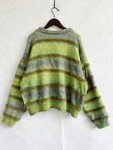 Load image into Gallery viewer, Womens Sweater-Striped Round Neck Long Sleeve Sweater
