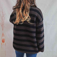 Load image into Gallery viewer, Womens Sweater-Striped Round Neck Long Sleeve Sweater
