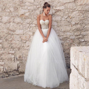 Lace Wedding Dress-Sweetheart Backless Beach Wedding Dress | Wedding Dresses