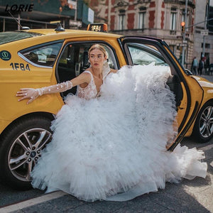 The "Carrie" Modern Hi Fashion V-Neck Lace Ball Gown Wedding Dress Broke Girl Philanthropy