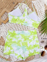 Load image into Gallery viewer, Womens Swimsuit-Tie-Dye Spaghetti Strap Top and Drawstring Shorts Swim Set | swimsuit
