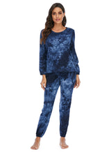 Load image into Gallery viewer, Womens Loungewear-Tie-Dye Top and Drawstring Pants Lounge Set
