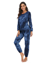 Load image into Gallery viewer, Womens Loungewear-Tie-Dye Top and Drawstring Pants Lounge Set
