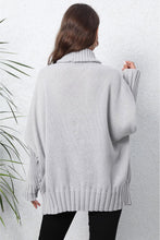 Load image into Gallery viewer, Womens Sweater-Turtle Neck Long Sleeve Ribbed Sweater
