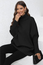 Load image into Gallery viewer, Womens Sweater-Turtle Neck Long Sleeve Ribbed Sweater
