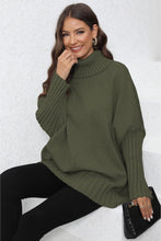 Load image into Gallery viewer, Womens Sweater-Turtle Neck Long Sleeve Ribbed Sweater
