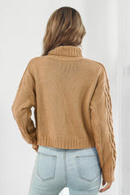 Load image into Gallery viewer, Womens Sweater-Turtleneck Dropped Shoulder Sweater
