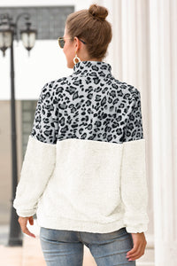 Womens Sweatshirt-Two-Tone Zip-Up Turtle Neck Sweatshirt | Coat & Jacket & Cardigan