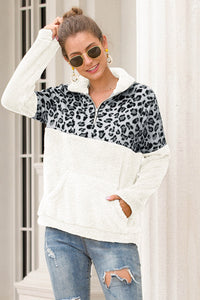 Womens Sweatshirt-Two-Tone Zip-Up Turtle Neck Sweatshirt | Coat & Jacket & Cardigan