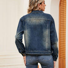 Load image into Gallery viewer, Womens Denim Jacket-Washed Blue Jean Denim Jacket | Denim Jacket
