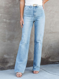 Blue Jeans-Blue Washed Straight Leg Jeans | Blue Jeans