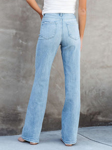 Blue Jeans-Blue Washed Straight Leg Jeans | Blue Jeans